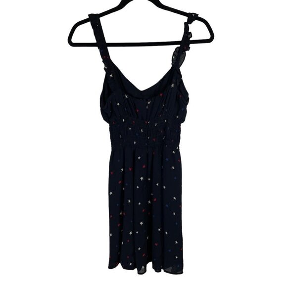 Reformation Elyse Patriotic Star Ruffle Strap Fit & Flare Mini Dress Black Sz 4 - Picture 8 of 8